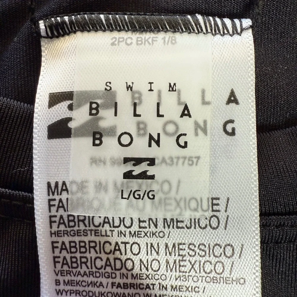 Billabong Sol Searcher Rashguard Womens L Black UPF 50+ Long Sleeve‎ Swim Top